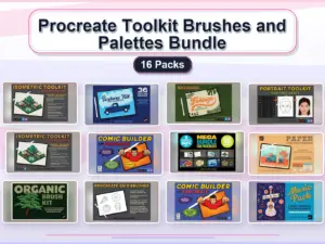 procreate toolkit brushes and palettes bundle 16 packs collage b670aae4 1779182354