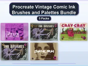 procreate vintage comic ink brushes and palettes bundle 5 collage ed8b9514 1779183263