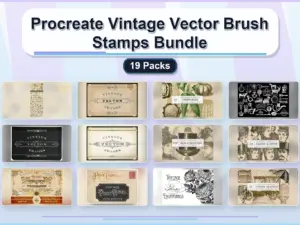 procreate vintage vector brush stamps bundle 19 packs collage a7dd2f69 1779182248