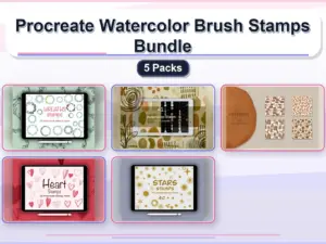 procreate watercolor brush stamps bundle 5 packs collage 8b10c4f2 1779183495