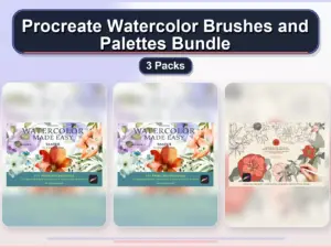 procreate watercolor brushes and palettes bundle 3 packs collage 0ae2f331 1779182096
