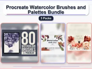 procreate watercolor brushes and palettes bundle 3 packs collage 7e4e0e69 1779183230