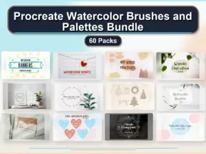 procreate watercolor brushes and palettes bundle 60 packs collage 61807be7 1779182907