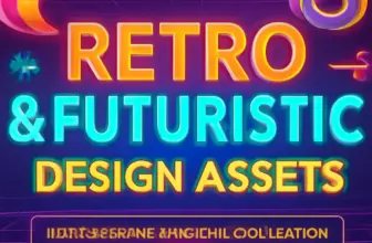retro futuristic design assets pixelbuddha graphic collecti 1375