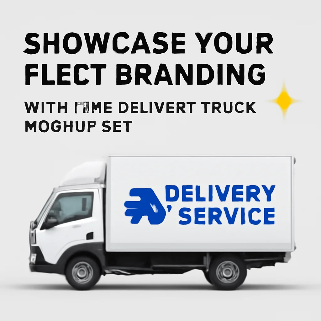 Showcase Your Fleet Branding with This Delivery Truck Mockup Set 🚚✨