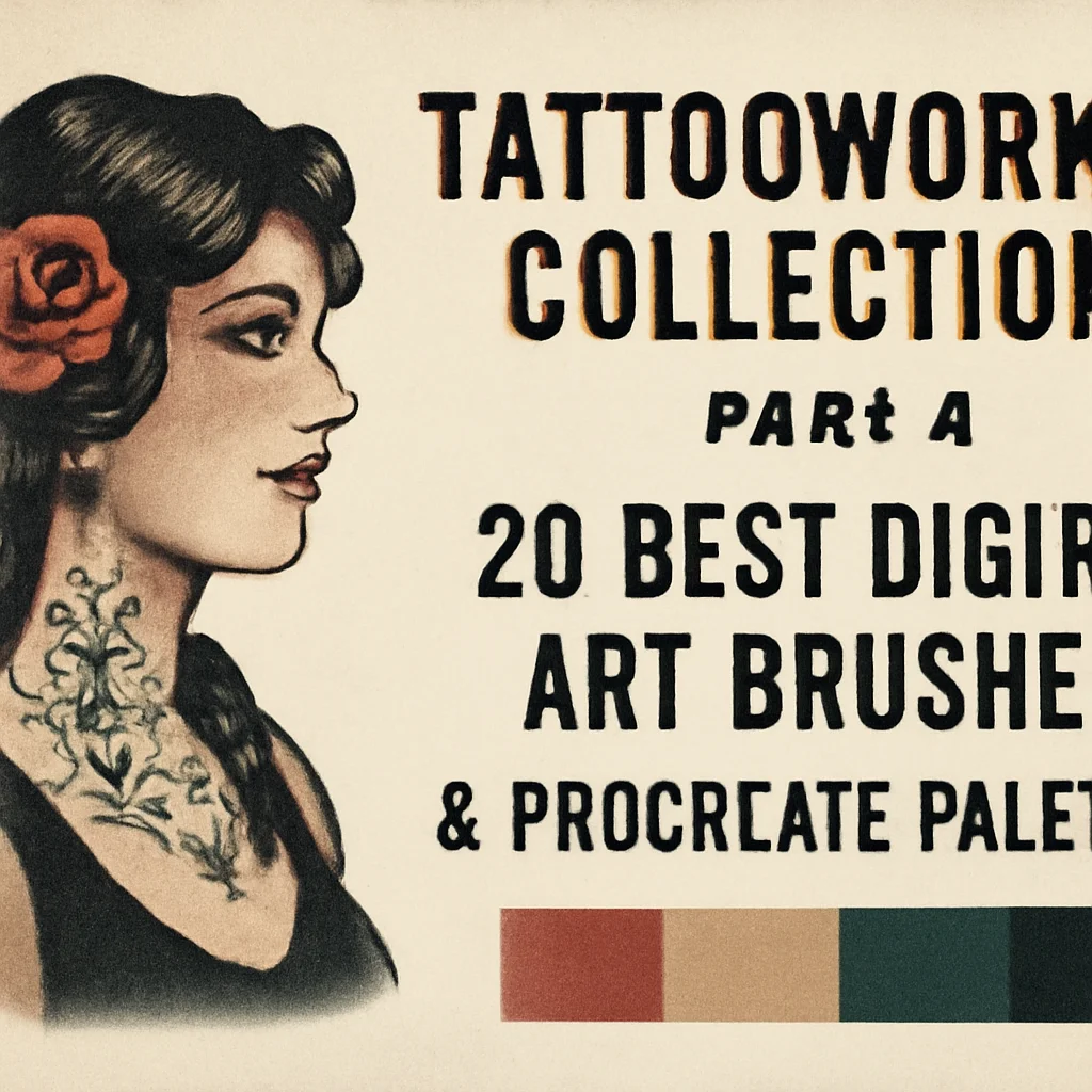 Tattooworker Collection Part 2: 20 Best Digital Art Brushes & Procreate Palettes