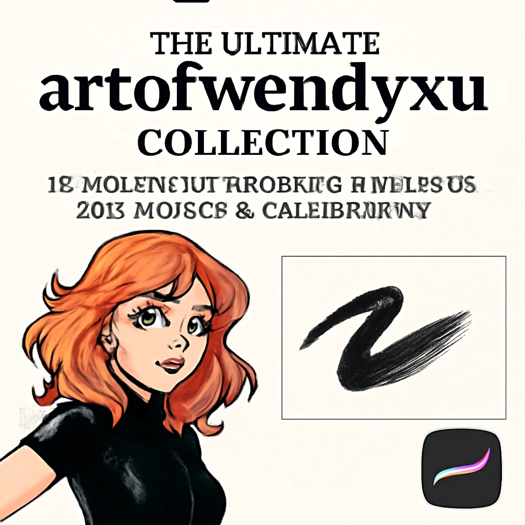 The Ultimate artofwendyxu Collection: 13 Must-Have Procreate Brushes for Comics & Calligraphy 🎨