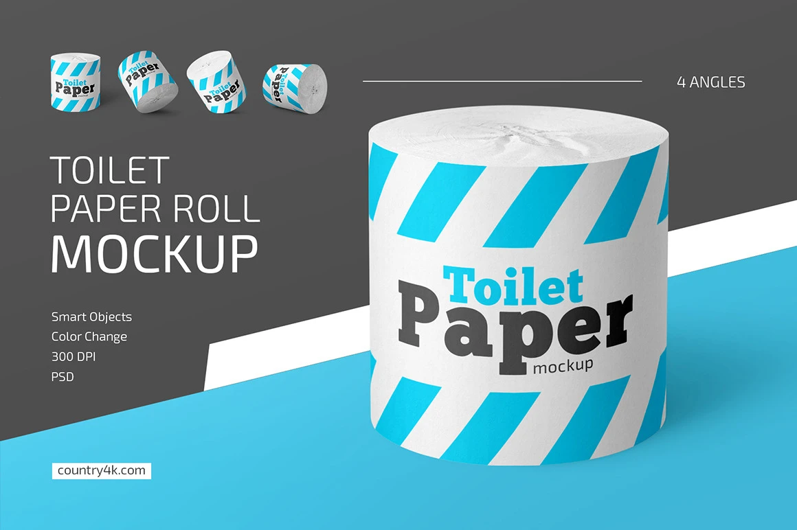 Toilet Paper Roll Mockup Set 8 toilet paper roll mockup set2