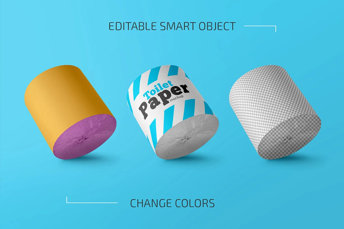 Toilet Paper Roll Mockup Set 9 toilet paper roll mockup set3