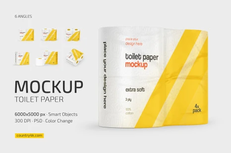 Toilet Paper Roll Mockup Set 13 toilet paper roll mockup set7