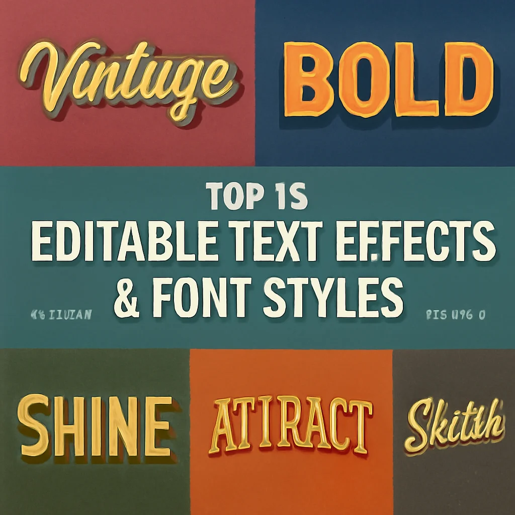 Top 15 Editable Text Effects & Font Styles by rwgusev (Part 2)