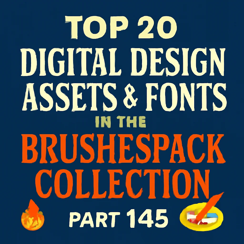 Top 20 Digital Design Assets & Fonts in the Brushespack Collection Part 145 🎨🔥