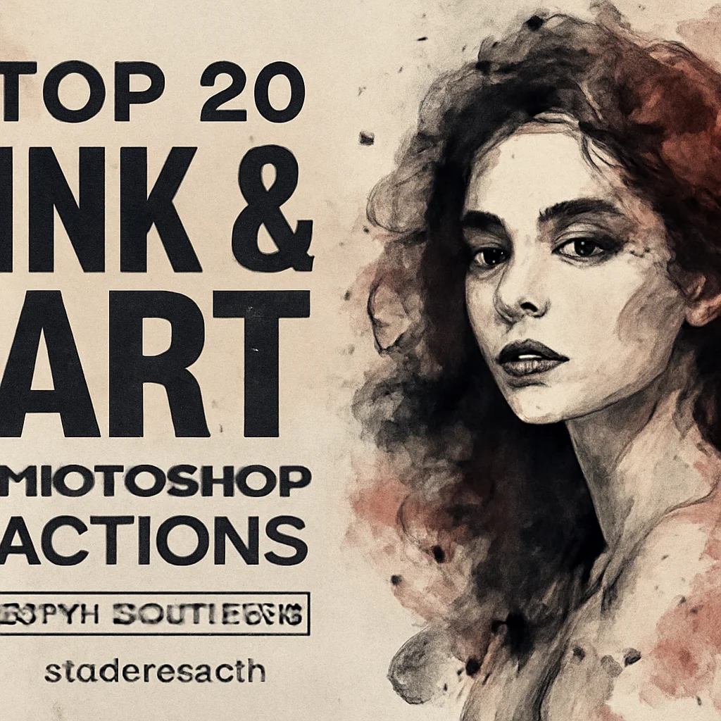 Top 20 Ink & Art Photoshop Actions by studioretouch (Part 17 Collection)
