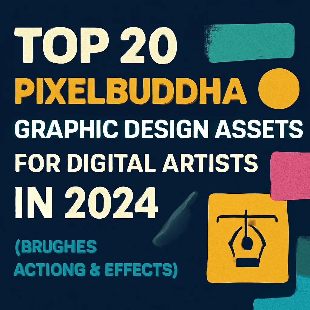 Top 20 PixelBuddha_Graphic Design Assets for Digital Artists in 2024 (Brushes, Actions & Effects)