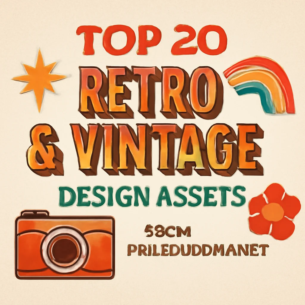 Top 20 Retro & Vintage Design Assets from PixelBuddha.net 🎨✨