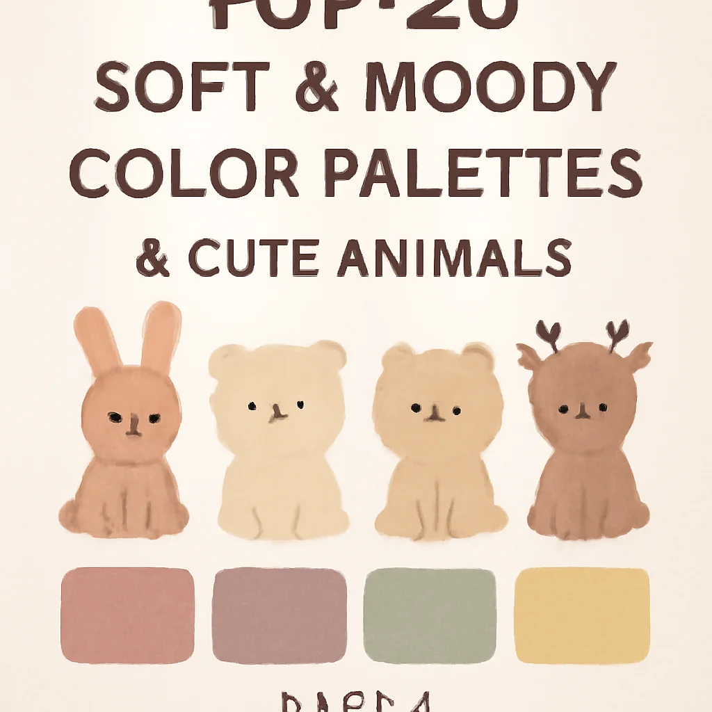 Top 20 Soft & Moody Color Palettes & Cute Animals by wanida-toffy (Part 4)