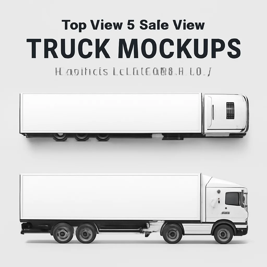 Top View & Side View Truck Mockups: Hayrudin Collection Part 2 🚛✨