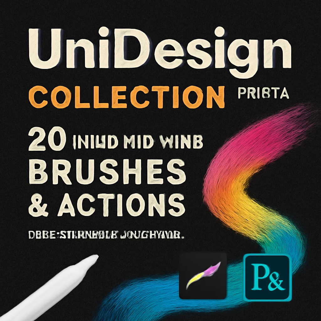UnicDesign Collection Part 4: 20 Mind-Blowing Brushes & Actions for Procreate & Photoshop