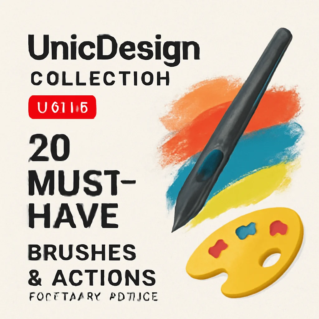 UnicDesign Collection Part 5: 20 Must-Have Brushes & Actions for Digital Artists 🎨