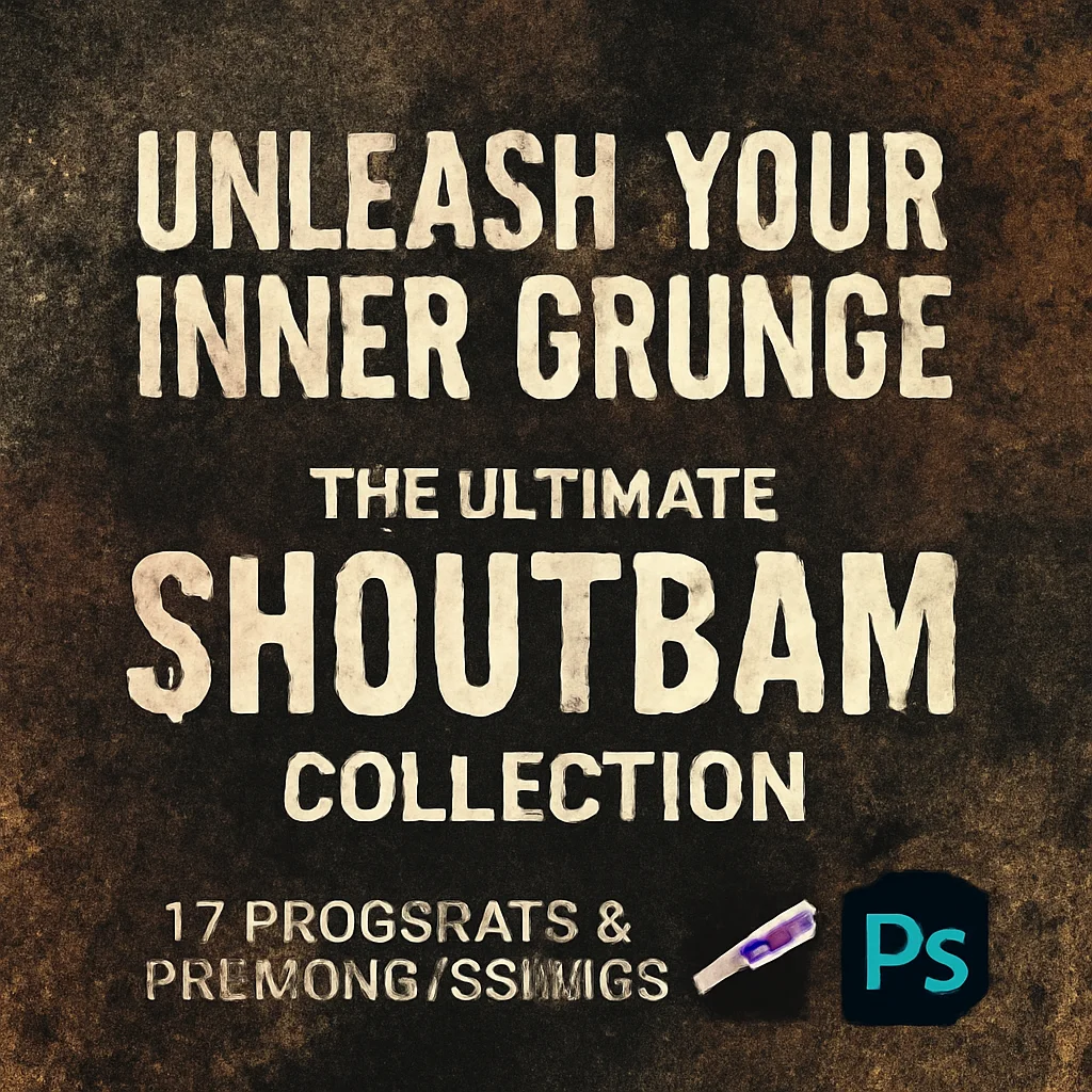 Unleash Your Inner Grunge: The Ultimate SHOUTBAM Collection of 17 Procreate & Photoshop Brushes 🎨✨