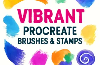 vibrant procreate brushes stamps letsartshop collection par 208
