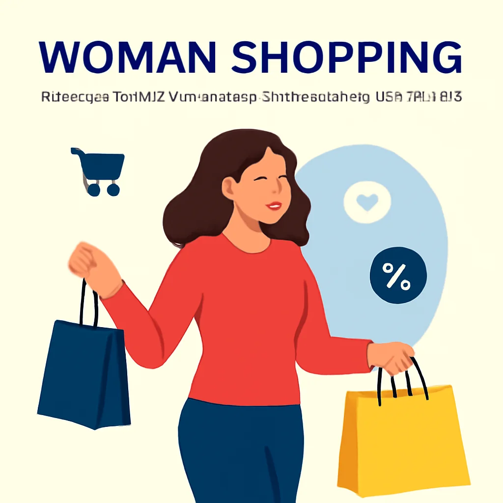 Woman Shopping Illustration: Elevate Your Web Design with Afilabstudio Collection Part 2
