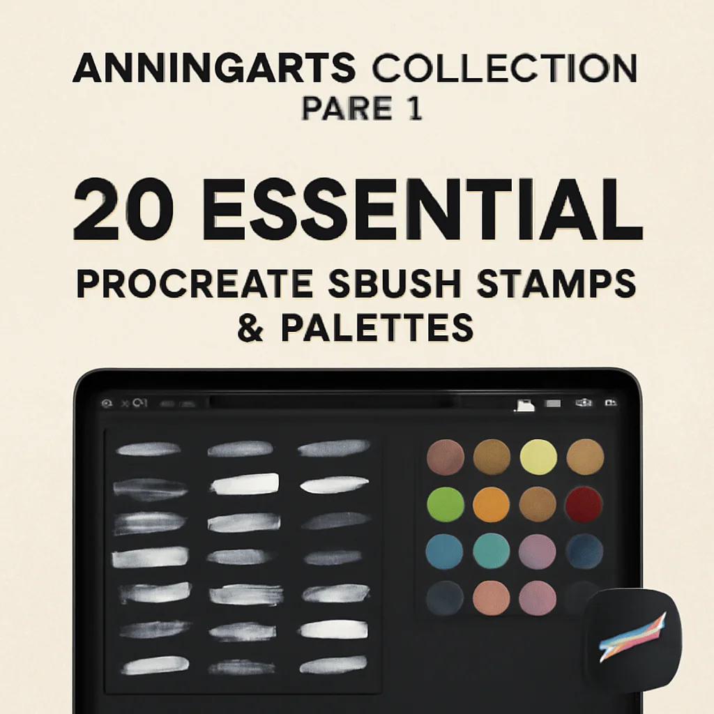 anningarts Collection Part 1: 20 Essential Procreate Brush Stamps & Palettes