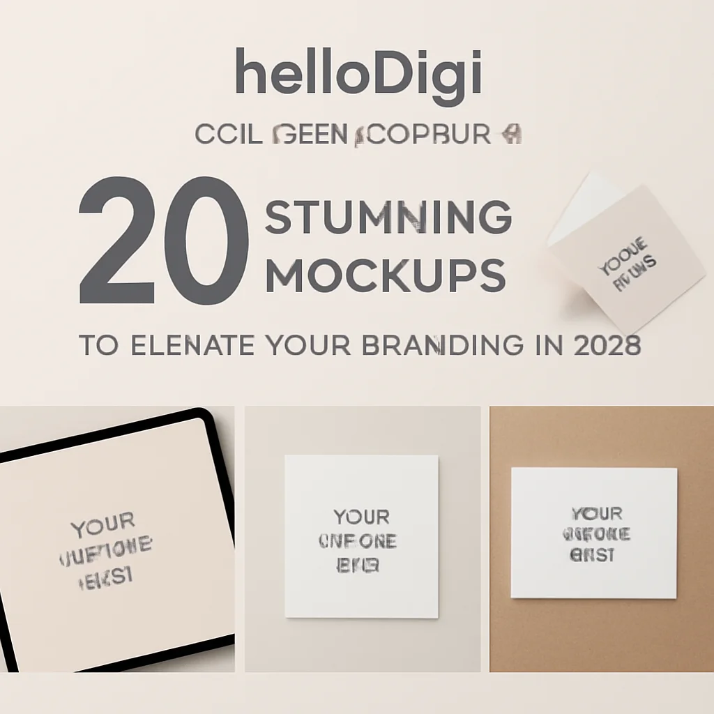 helloDigi Collection Part 3: 20 Stunning Mockups to Elevate Your Branding in 2024