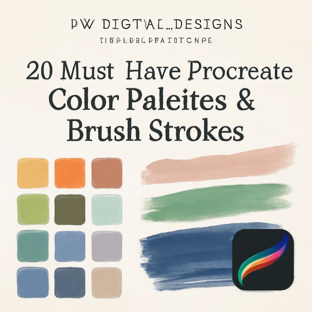 pw-digital-designs Collection Part 4: 20 Must-Have Procreate Color Palettes & Brush Strokes 🎨