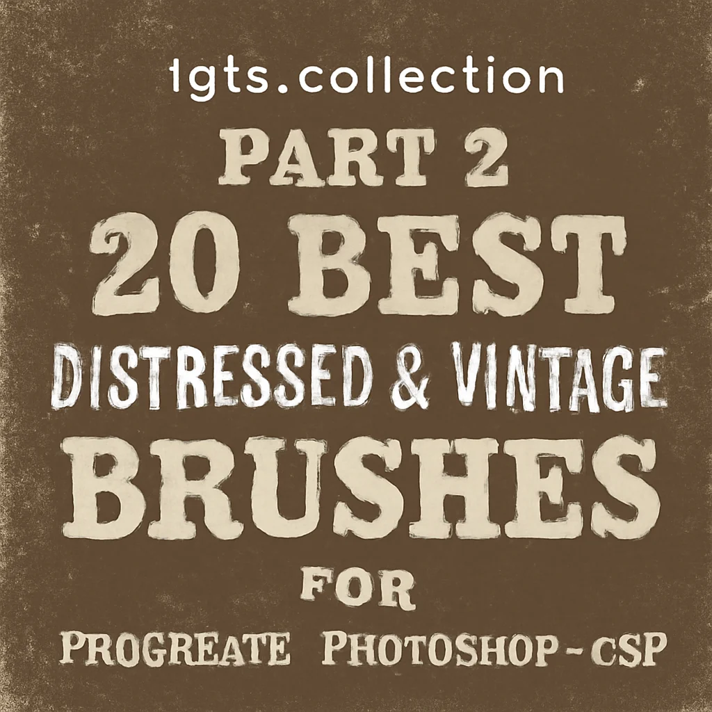 tgts Collection Part 2: 20 Best Distressed & Vintage Brushes for Procreate, Photoshop & CSP