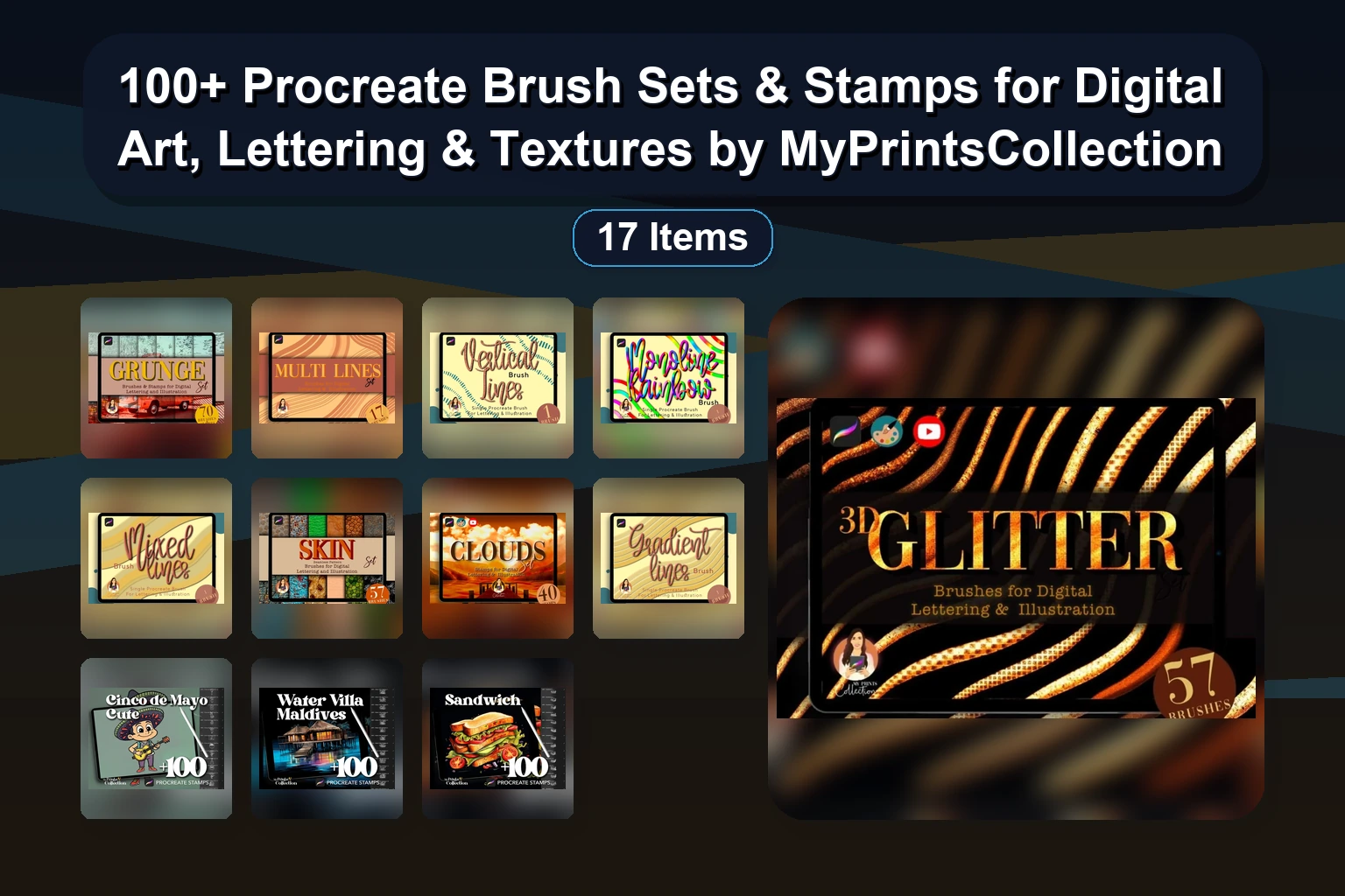 100+ Procreate Brush Sets & Stamps for Digital Art, Lettering & Textures by MyPrintsCollection 1 100+ Procreate Brush Sets & Stamps for Digital Art, Lettering & Textures by MyPrintsCollection 100 Procreate Brush Sets Stamps for Digital Art Lettering collage aa940a70 1781887443