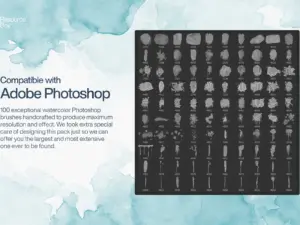 100 Watercolor Photoshop Brushes