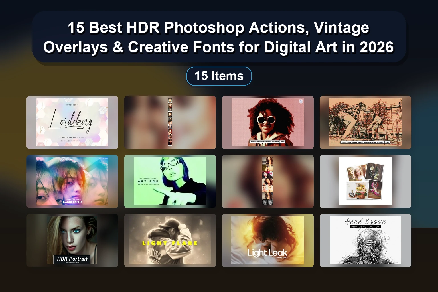 25 Creative Photoshop Actions & Lightroom Presets for Vintage, Nature & Glitch Effects