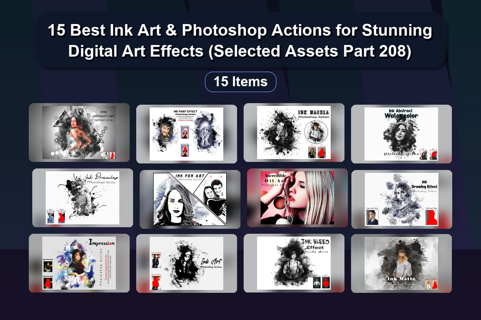 15 HDR Oil, Watercolor & Sketch Photoshop Actions for Dynamic Art Effects (By studioretouch)