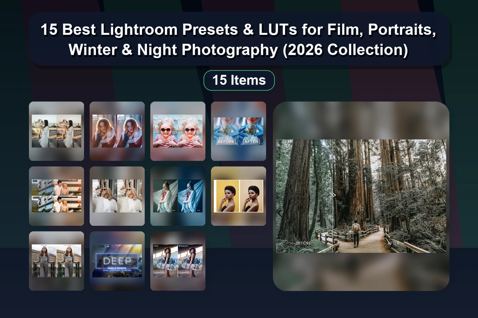 23 Premium Lightroom & Photoshop Presets for Moody, Cinematic & Travel Photography