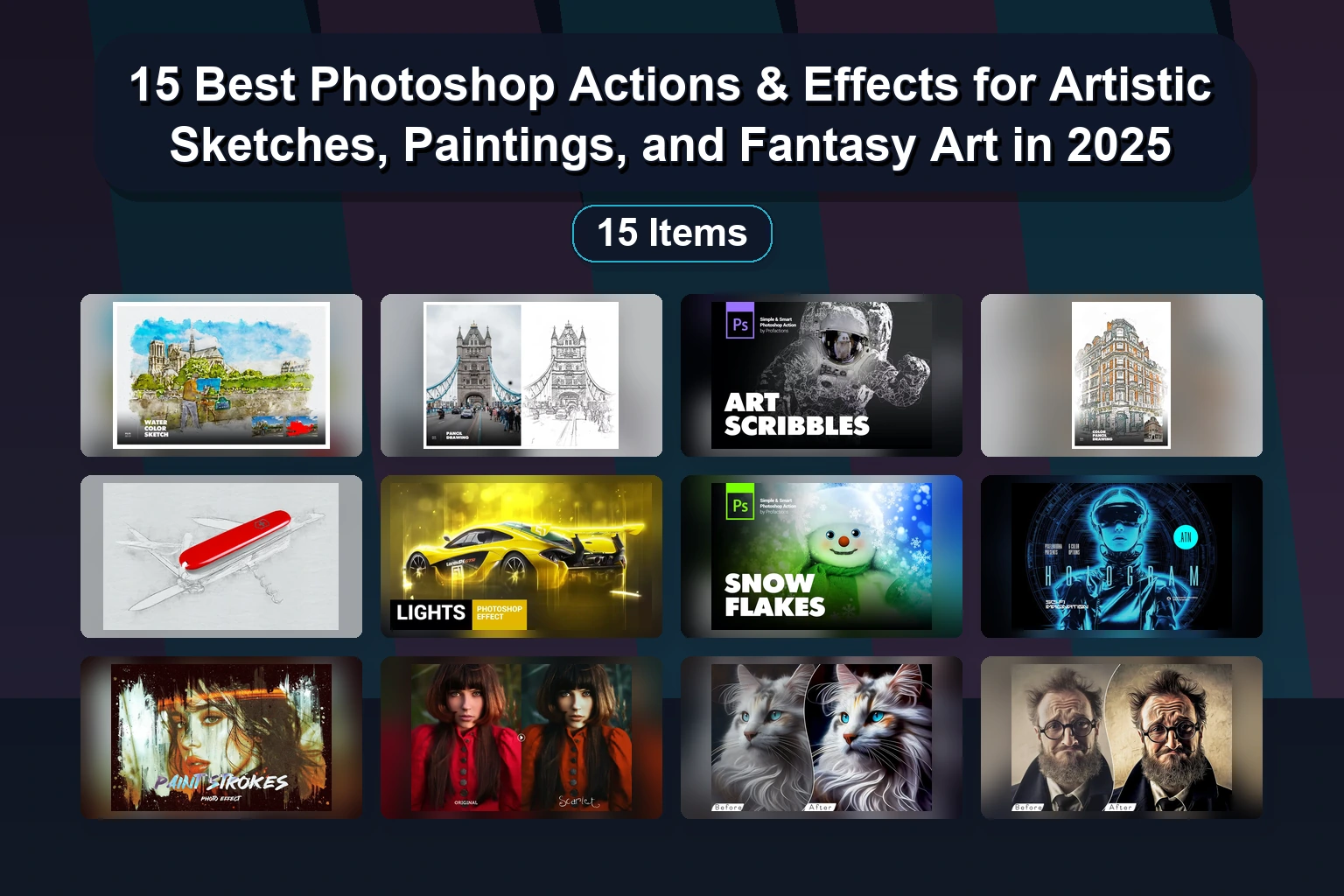 15 Best Photoshop Actions & Effects for Artistic Sketches, Paintings, and Fantasy Art in 2025