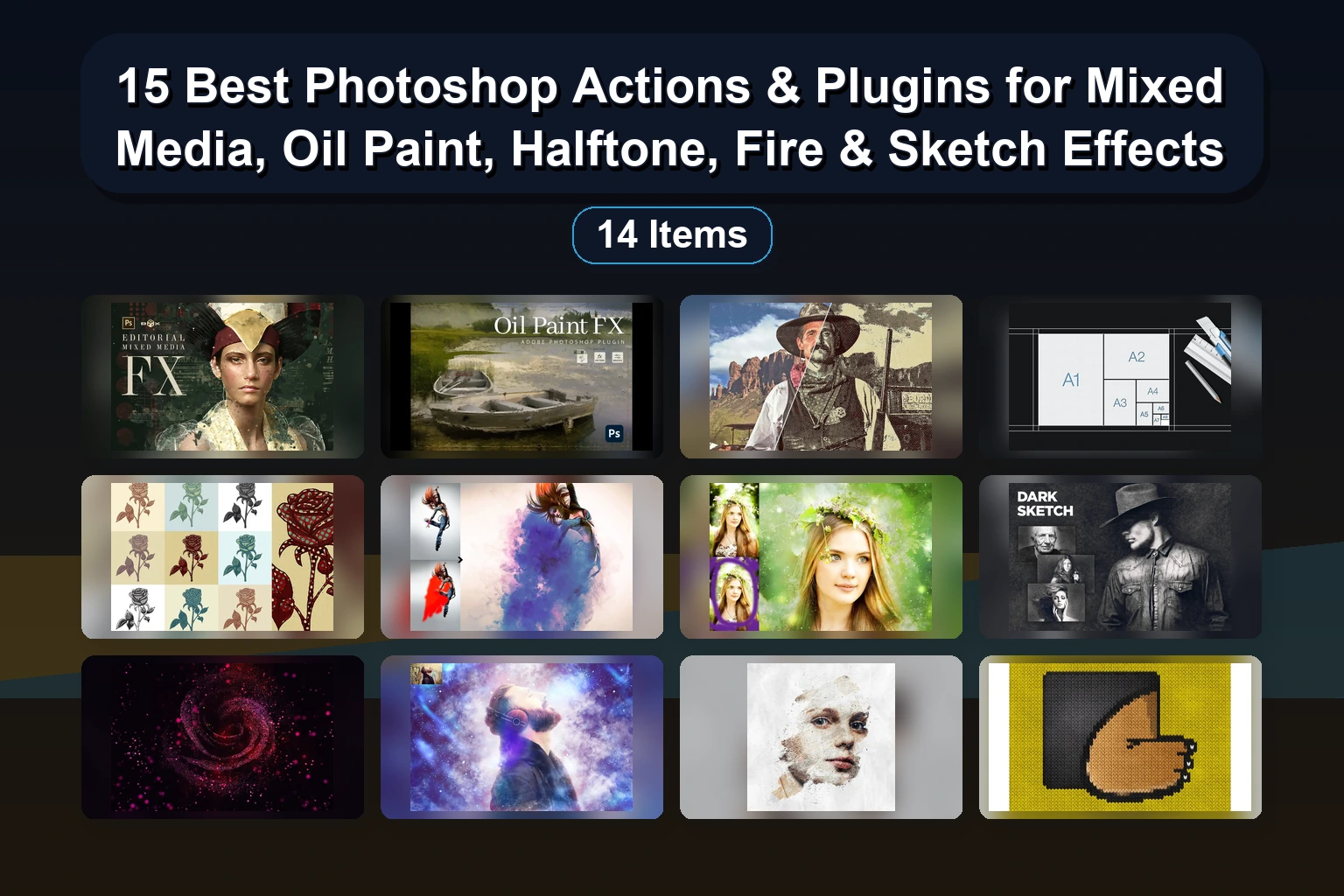 15 Best Photoshop Actions & Plugins for Mixed Media, Oil Paint, Halftone, Fire & Sketch Effects