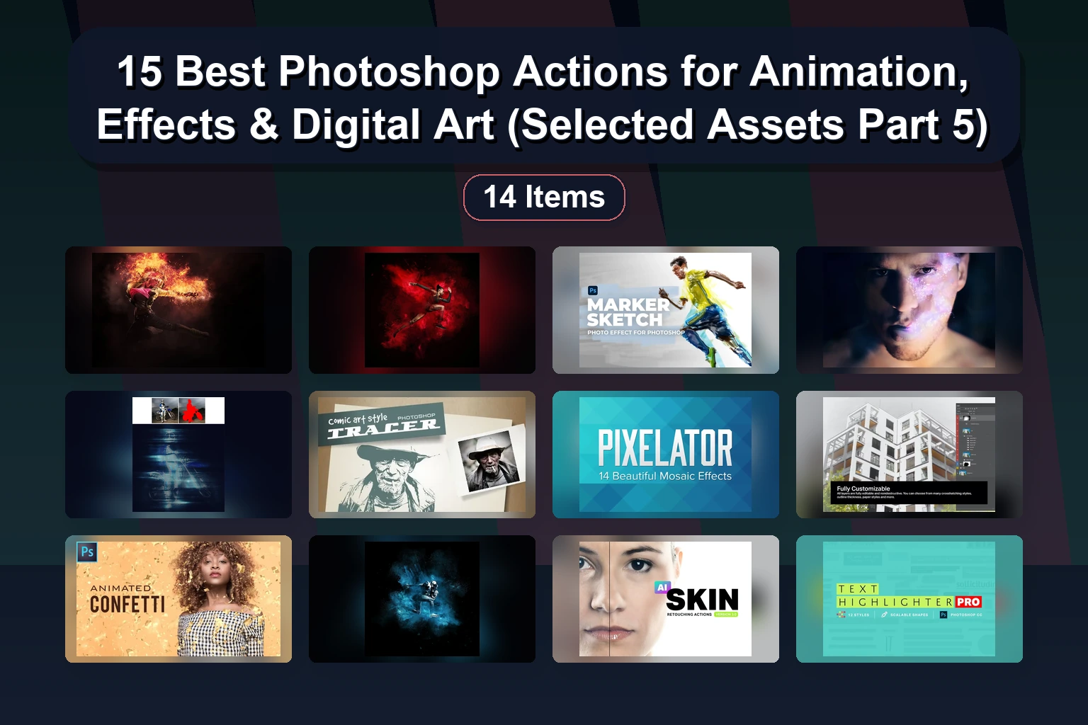 15 Best Photoshop Actions for Animation, Effects & Digital Art (Selected Assets Part 5)