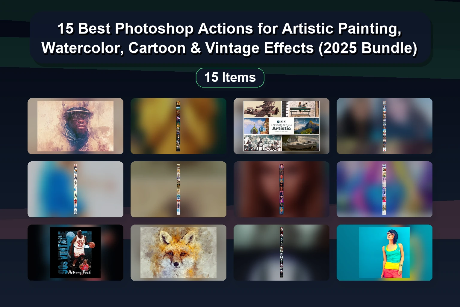 15 Best Photoshop Actions for Dramatic Effects, Vector Art & Artistic Sketches (Selected Assets Part 166)