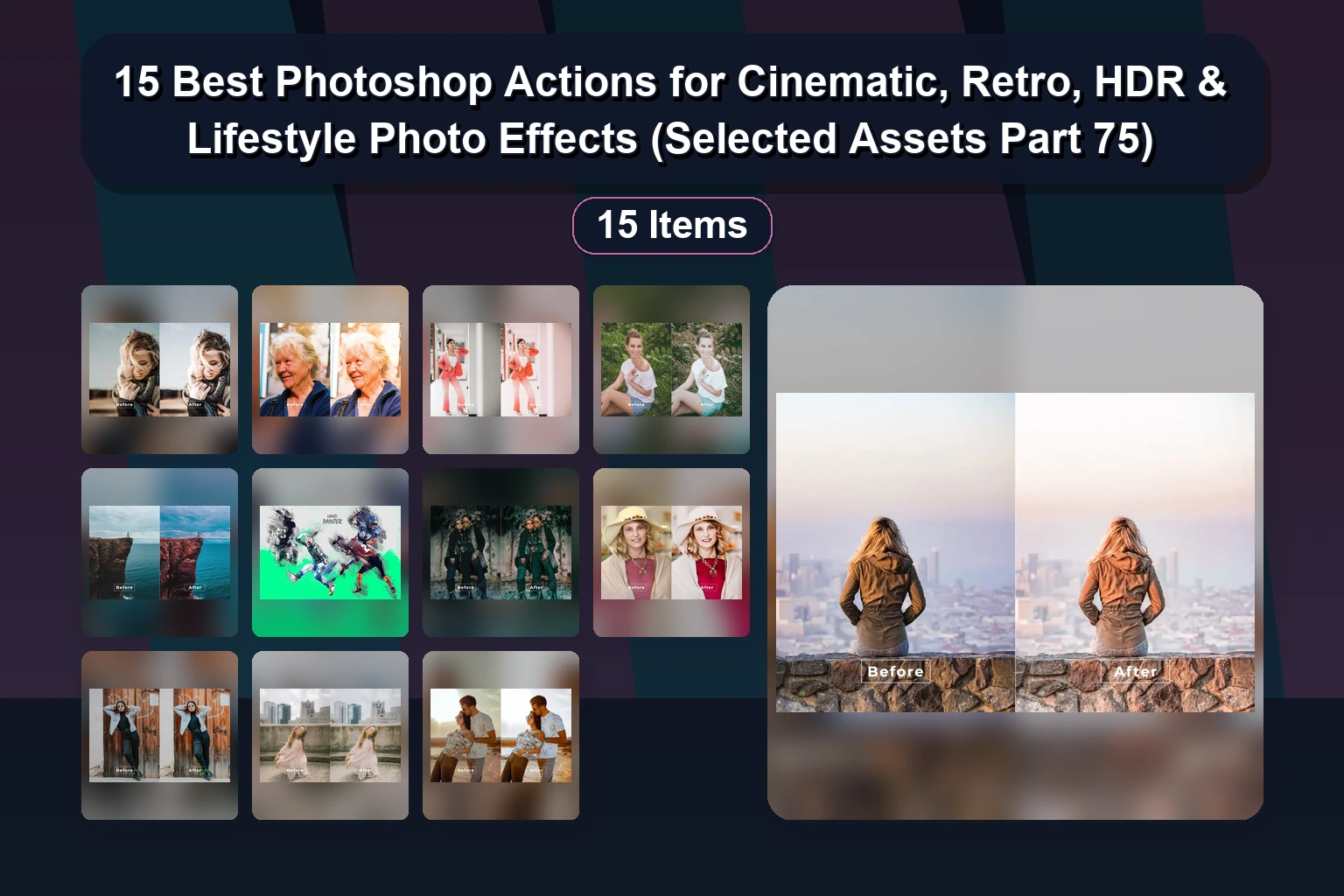 24 Best Photoshop Actions for Vintage, Moody & Cinematic Photo Effects (Selected Assets Part 74)