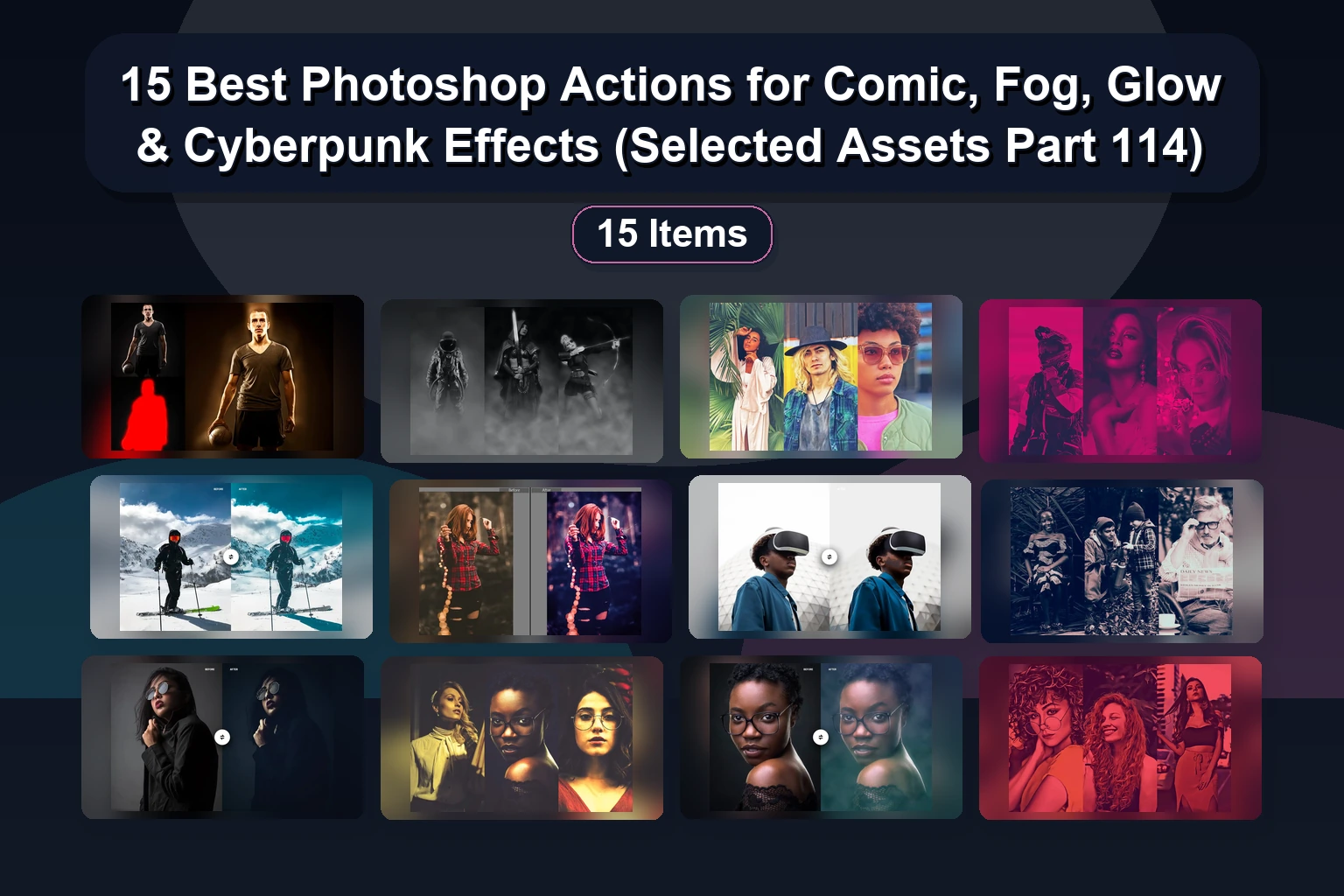 15 Photoshop Actions and Templates for Digital Art, Photography, and Creative Effects