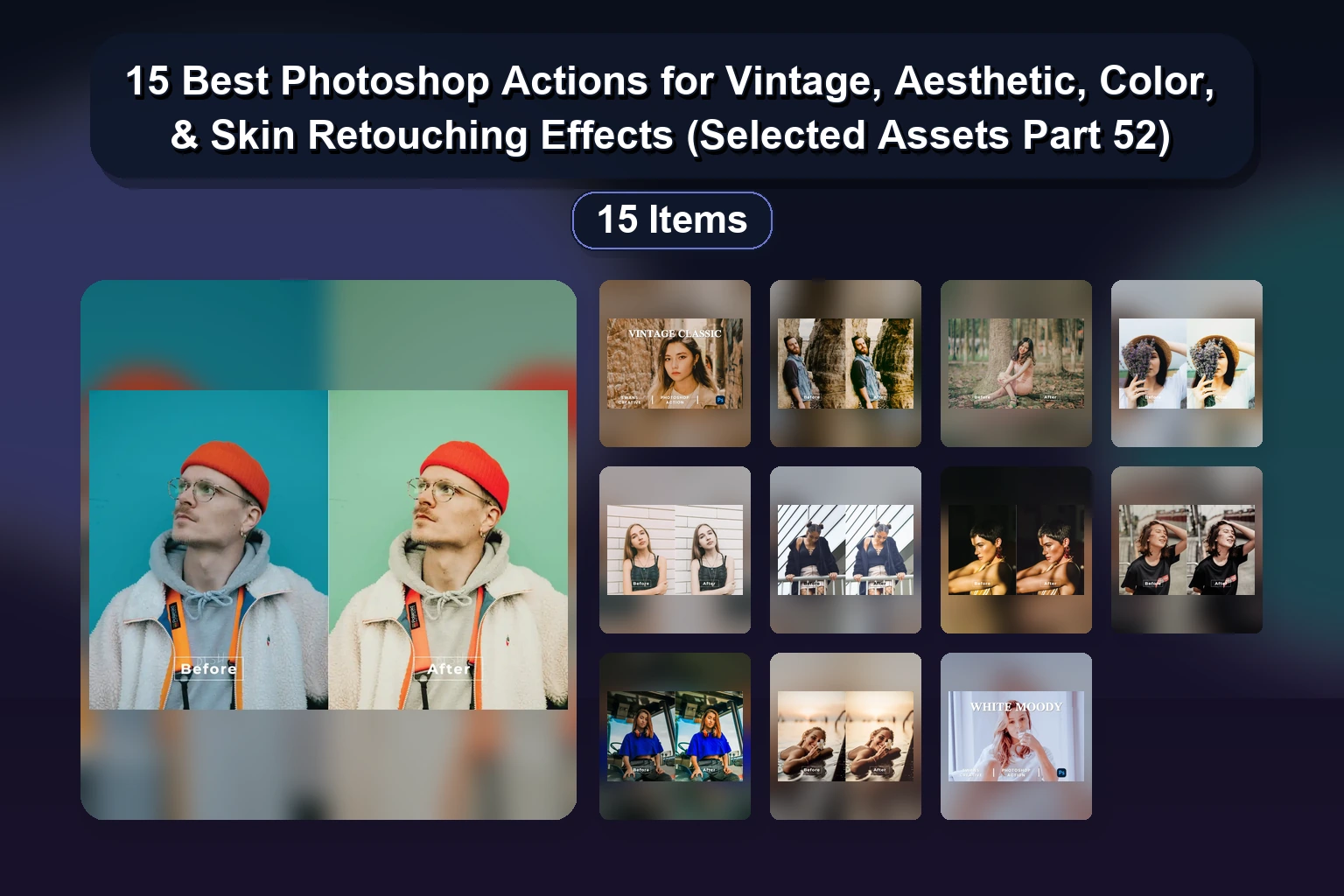 Selected Assets Part 51: 15 Creative Photoshop Actions & Effects for Digital Art