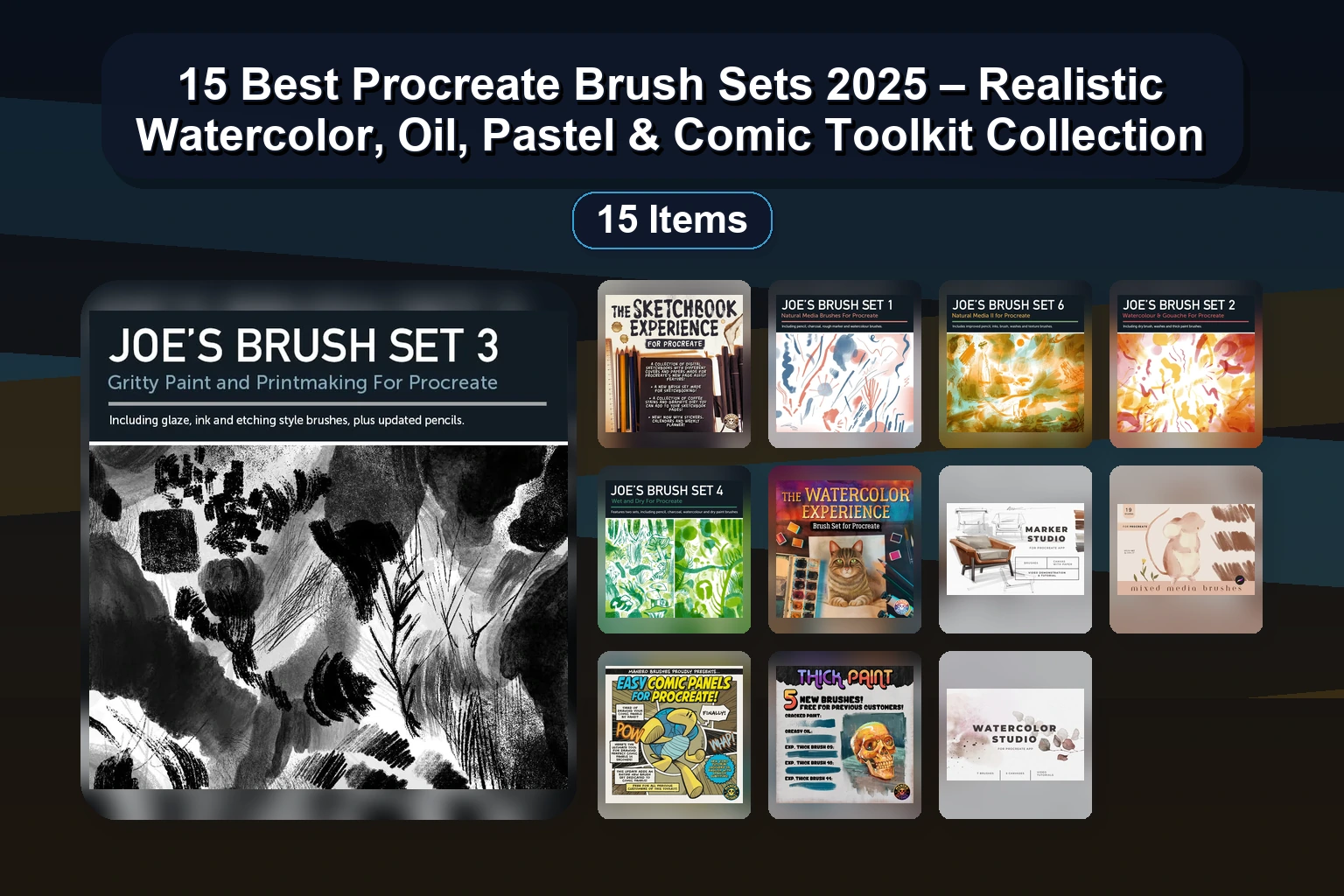 15 Best Procreate Brush Sets 2025 – Realistic Watercolor, Oil, Pastel & Comic Toolkit Collection