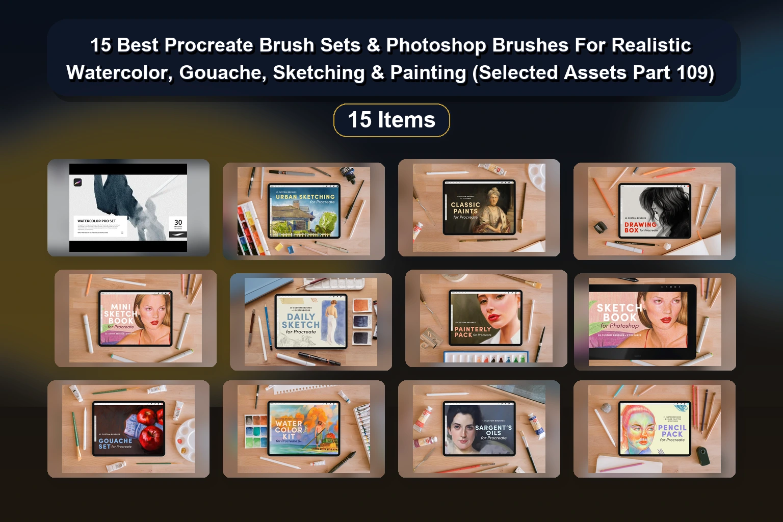 Ultimate Procreate Brush Collection: Hair, Sketch, Manga, Marker & Painterly Brushes (Selected Assets Part 108)