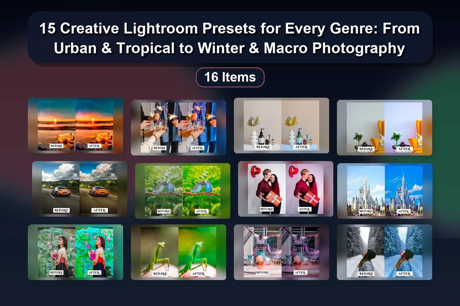 20+ Cozy to Creative Lightroom Presets & LUTs: Home, Fall, Travel & Fantasy Themes