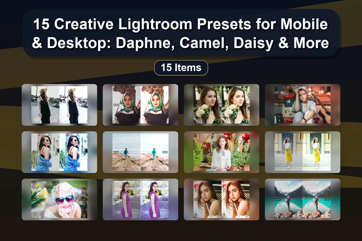 15 Creative Lightroom Presets for Mobile & Desktop: Daphne, Camel, Daisy & More 15 Creative Lightroom Presets for Mobile Desktop Daphne Cam collage 5ba9e715 1781883956