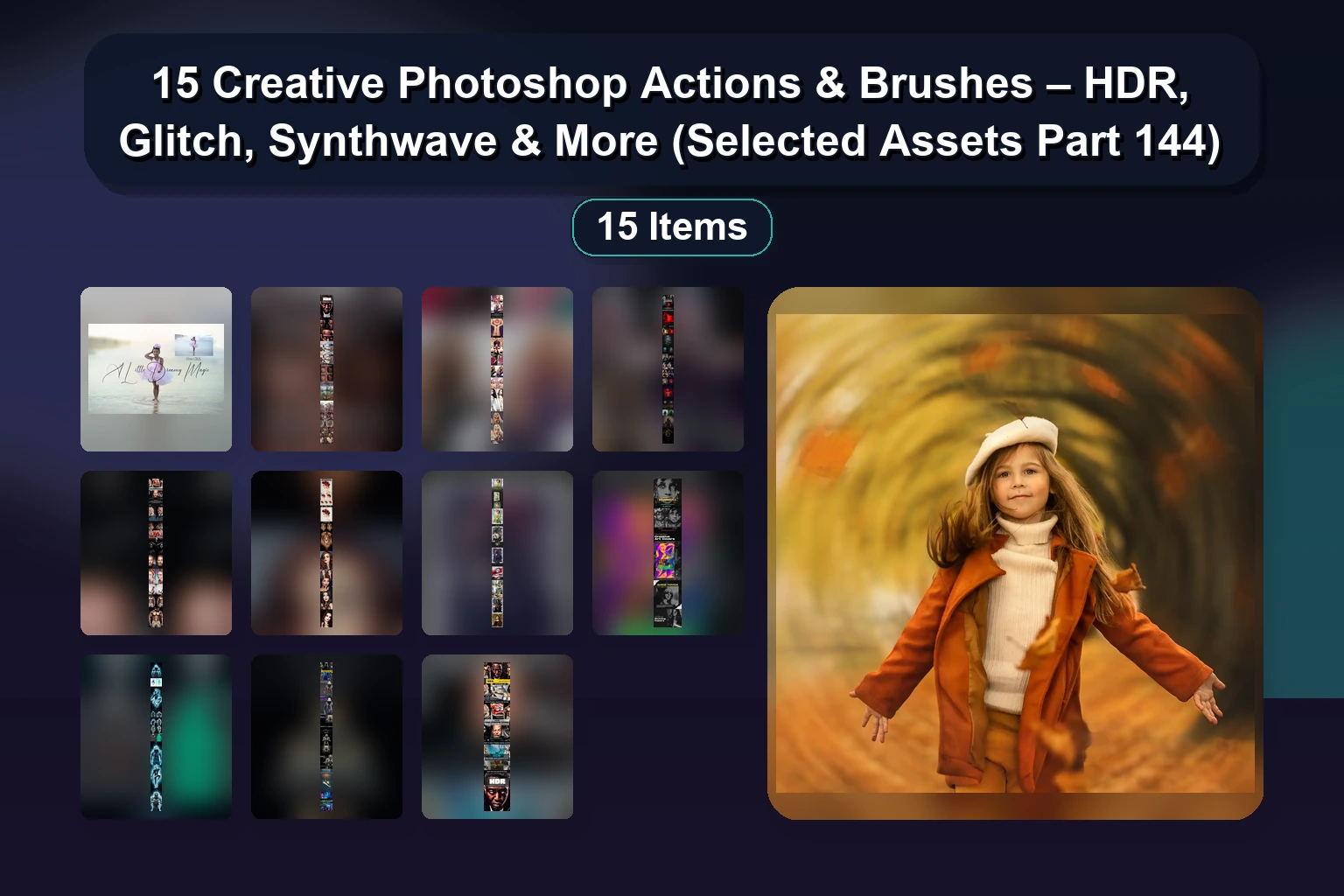 16 Artistic Photoshop & Procreate Actions: Oil Paint, Cartoon & Comic Effects Bundle