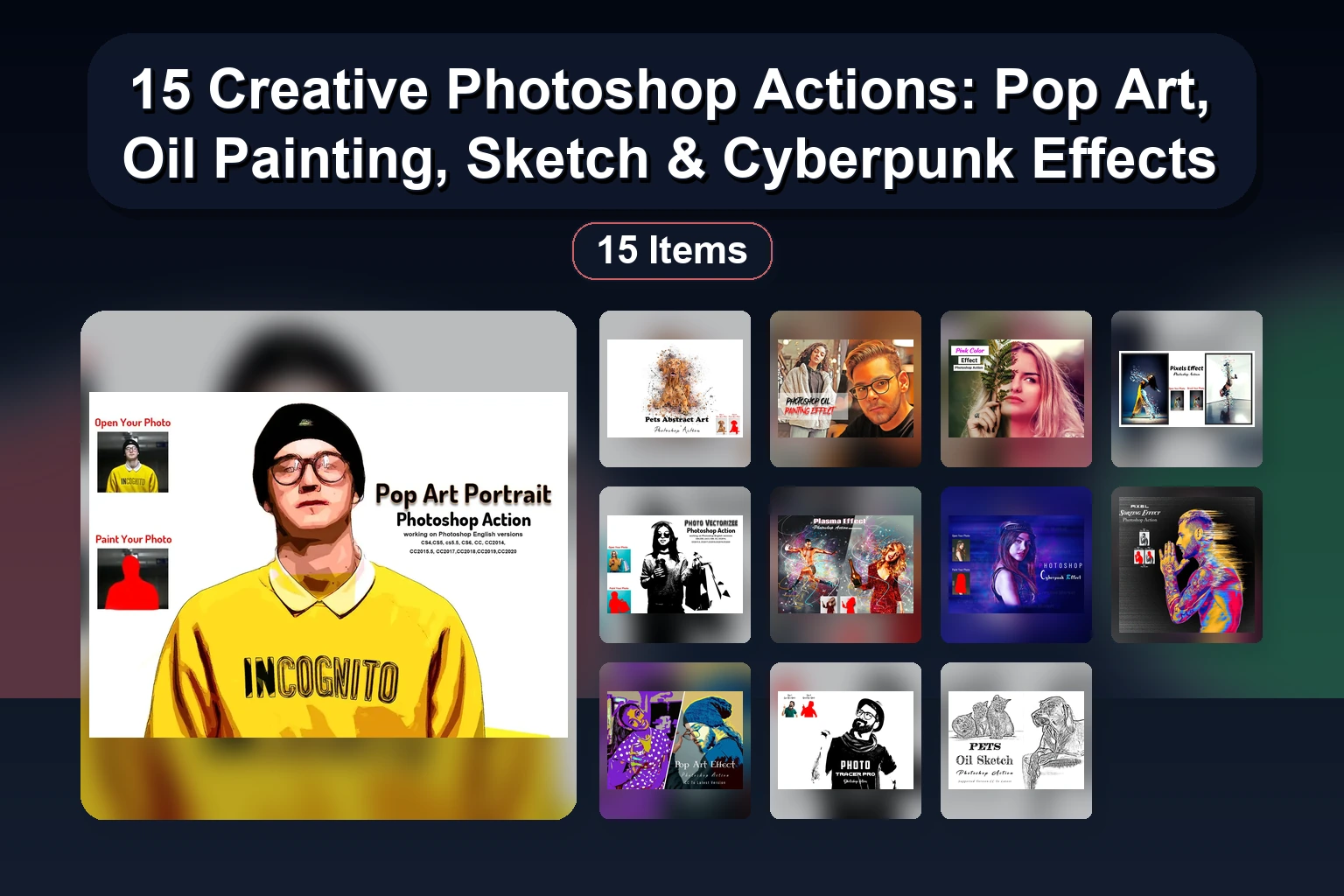 15 Photoshop Sketch, Engrave & Painting Actions for Stunning Digital Art Effects (2024 Collection)