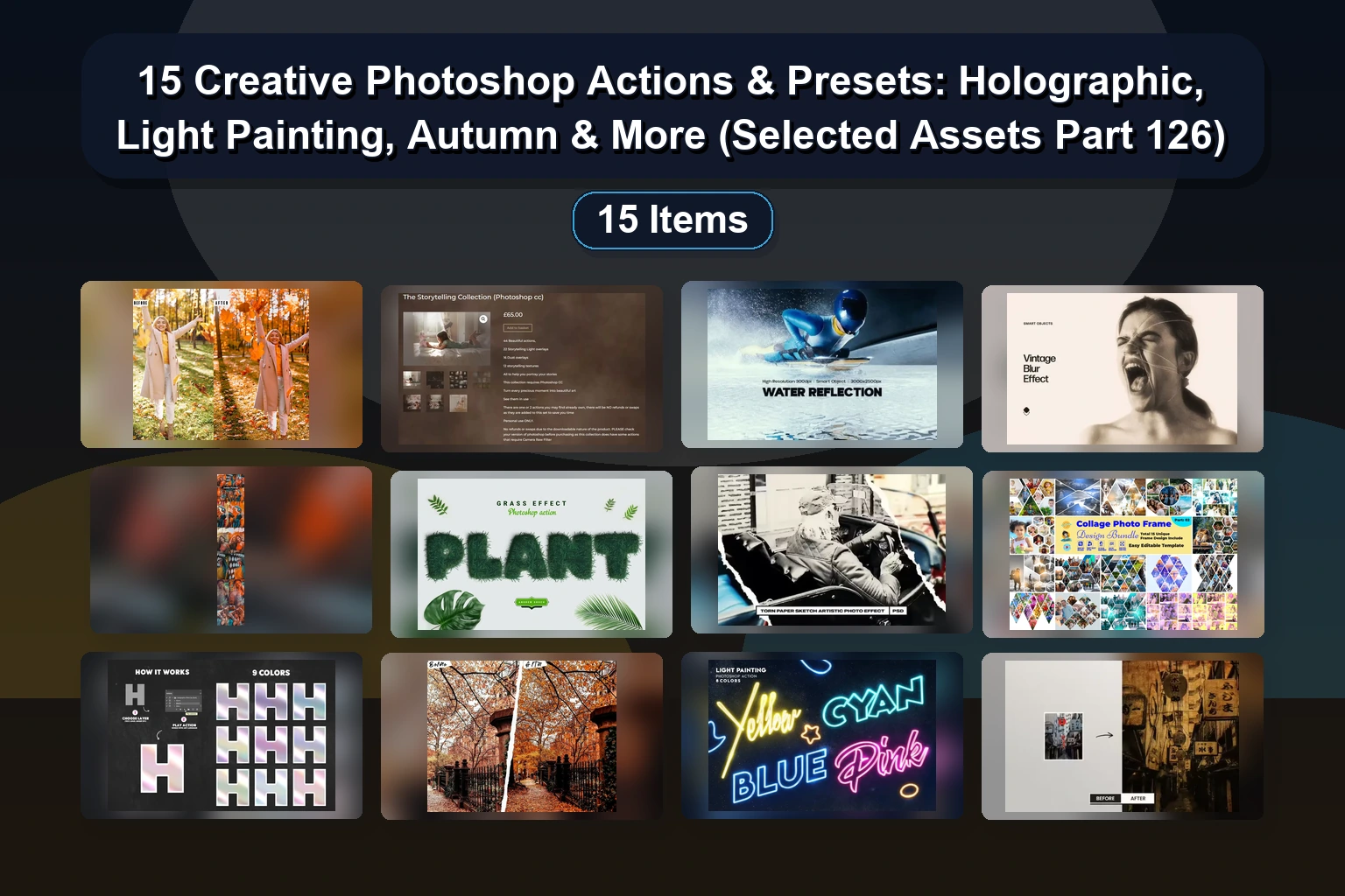 15 Photoshop Actions & Lightroom Presets for Vintage, Vector, & Seasonal Photo Effects