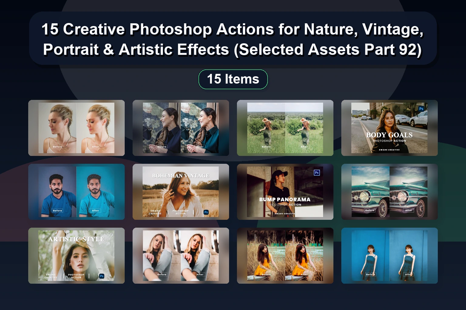 15 Artistic Photoshop Actions for Creative Photo Effects & Digital Art – CS6 & CC Compatible
